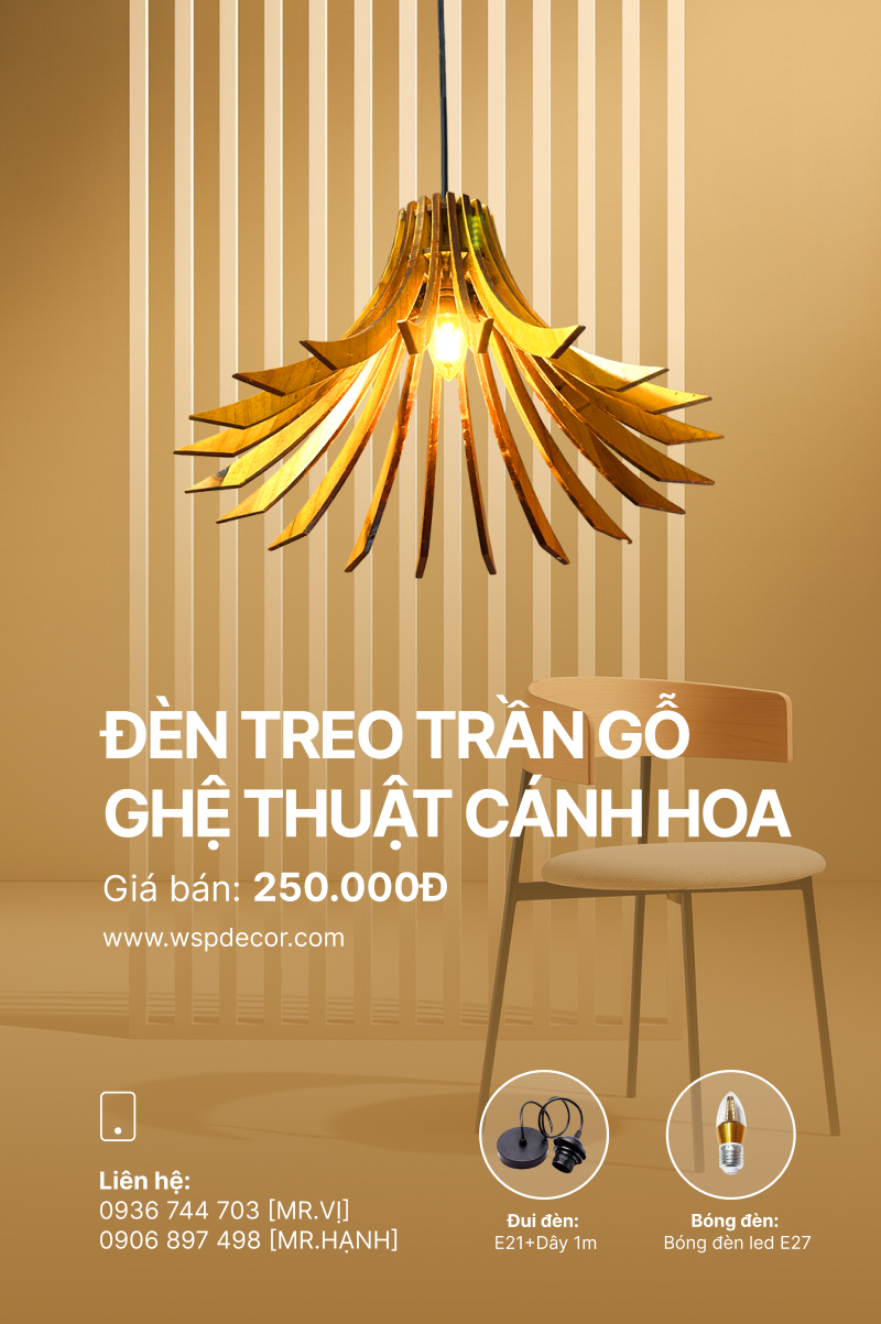 2 Đen treo tran go ghe thuat canh hoa