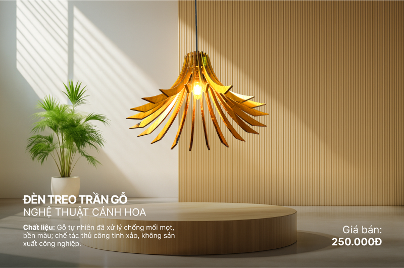 4 Đen treo tran go ghe thuat canh hoa