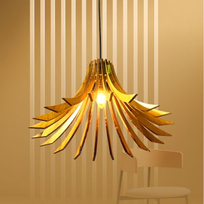 ĐÈN TREO TRẦN GỖ NGHỆ THUẬT CÁNH HOA