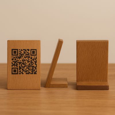 Kệ Gỗ Hiển Thị Mã QR 